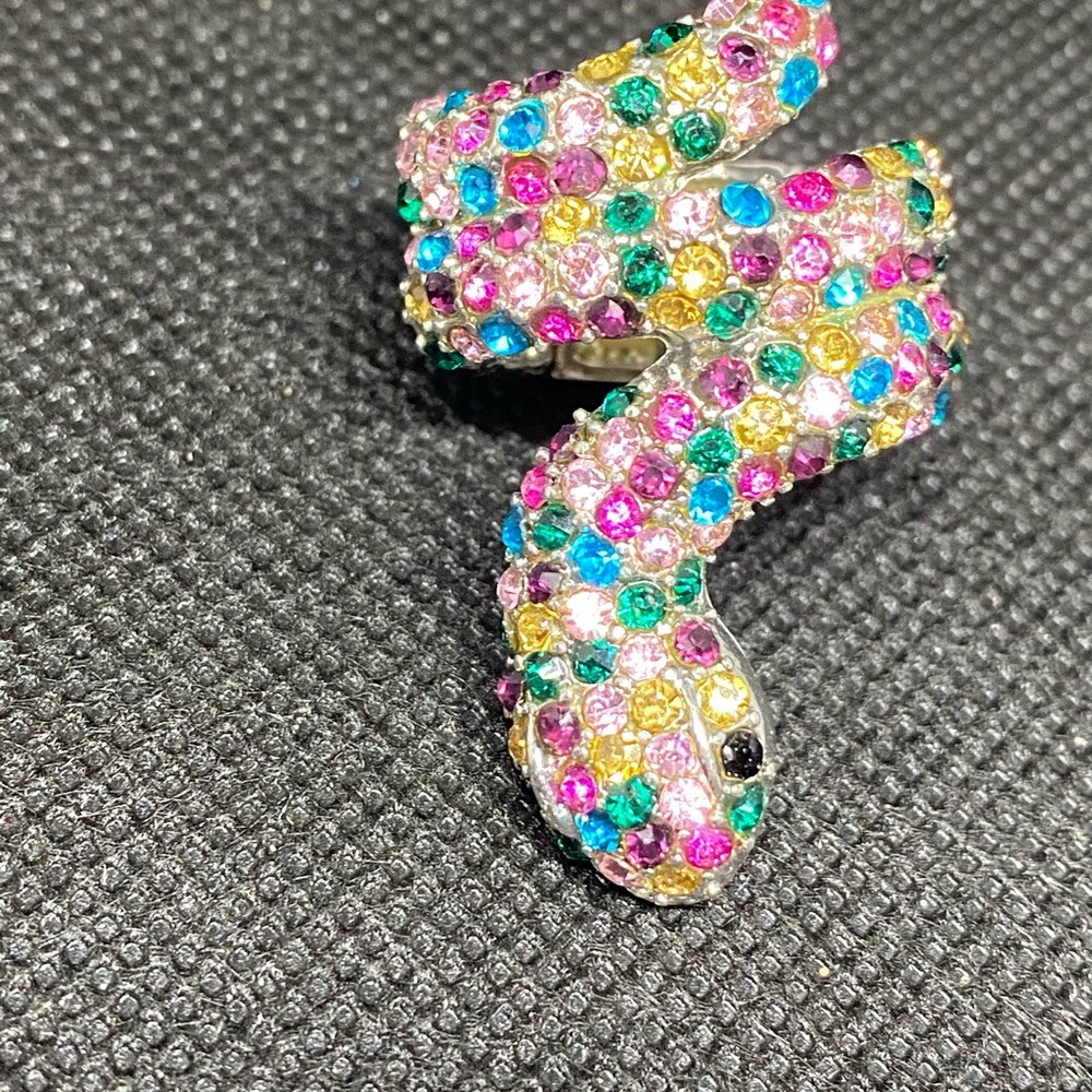 Multicolor Crystal Statement Ring - image 3